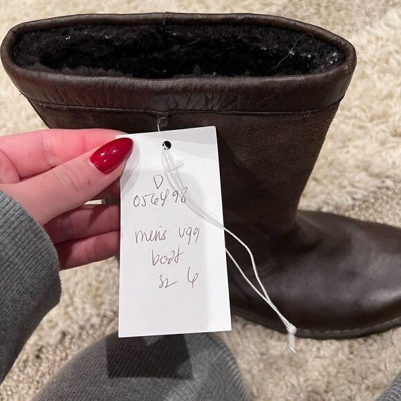 NEW WOMENS UGG BROOKS LEATHER SUEDE BOOTS brown SHEEPSKIN  NEW - Picture 4 of 7